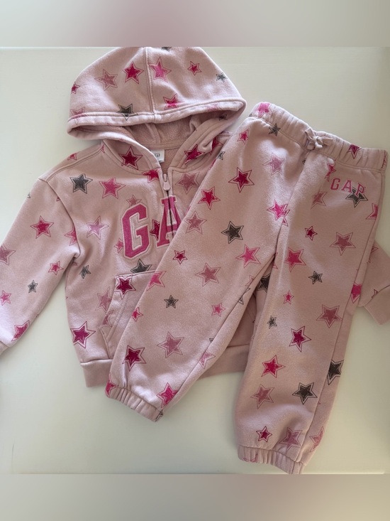 GAP Other - GAP Pink Star Fleece Line Hoodie & Jogger Set — 2T